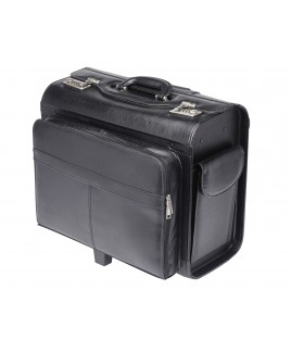 PU Pilot Trolley Case with Front Laptop Pocket